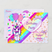 Prachtegehoorn met vlinder, regenboog, glitters briefkaart (Voorkant / Achterkant)