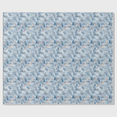 Prachtig 3D feestelijk kerstdorp Cadeaupapier (Vlak)