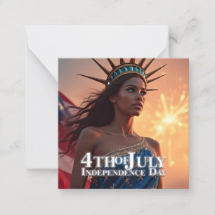 Prachtig 4 juli-ontwerp - Vuurwerk en vrijheid Notitiekaartje