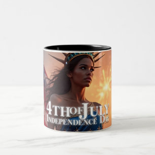 Prachtig 4 juli-ontwerp - Vuurwerk en vrijheid Tweekleurige Koffiemok