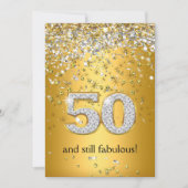 Prachtig 50 Goud Zilver Slierten 50ste Verjaardag Kaart (Voorkant)