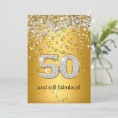 Prachtig 50 Goud Zilver Slierten 50ste Verjaardag Kaart (Staand voorkant)