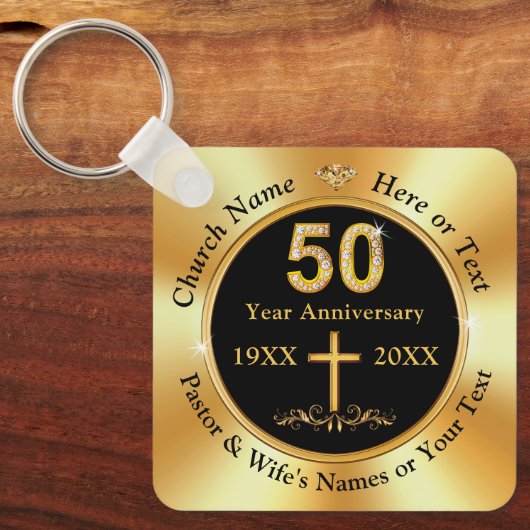 Prachtig, 50e kerkgenootschap Jubileum, feestgunst Sleutelhanger (Voorkant)