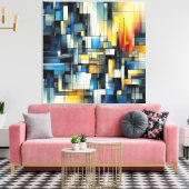 Prachtig Abstract in blauw Canvas Afdruk (Insitu (Woonkamer))