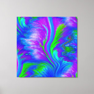Prachtig Abstract in blauw, Paarse en groen Canvas Afdruk