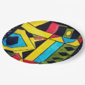 Prachtig abstract ontwerp in driehoeken en vierkan papieren bordje (Gekanteld)