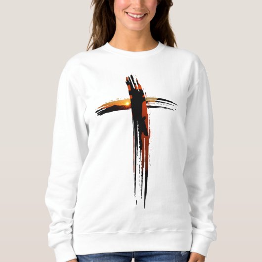 Prachtig artistiek rustiek kerstkruis trui (Voorkant)