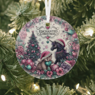 Prachtig betoverd kerstornament glas ornament