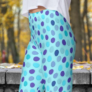 Prachtig blauw en cadet blauw Polka Dot patroon Leggings