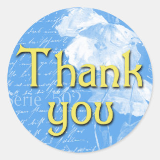 Prachtig blauw en geel Dank u Stickers