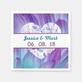 Prachtig blauw en Paarse bruiloft Dahlia A01X Servetten