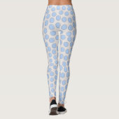 Prachtig blauw en sneeuwwit Polka Dot Pattern Leggings (Achterkant)