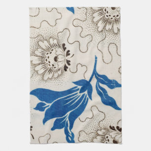 Prachtig blauw met Stippled Floral Print   Teerhan Theedoek