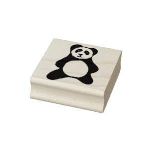 Prachtig blauw Panda Beer Rubberstempel