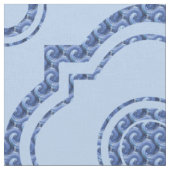 Prachtig blauw Quatrefoil Stof (Close Up)