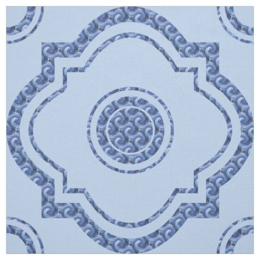 Prachtig blauw Quatrefoil Stof (Swatch)