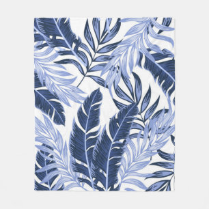 Prachtig blauw Tropisch Patroon Fleece Deken