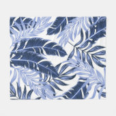 Prachtig blauw Tropisch Patroon Fleece Deken (Voorkant (Horizontaal))
