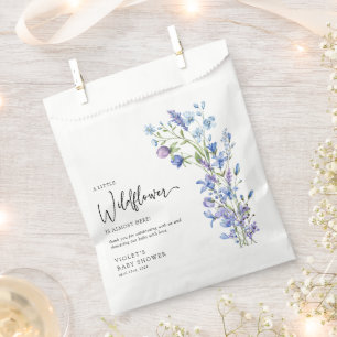 Prachtig blauw Wildflower Baby shower Bedankzakje