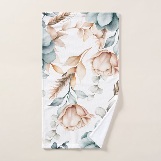 Prachtig bloemennaadloos patroon met bad handdoek (Handdoek)