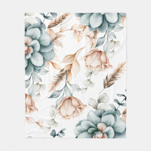 Prachtig bloemennaadloos patroon met  fleece deken