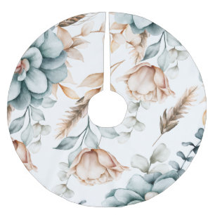 Prachtig bloemennaadloos patroon met  kerstboom rok