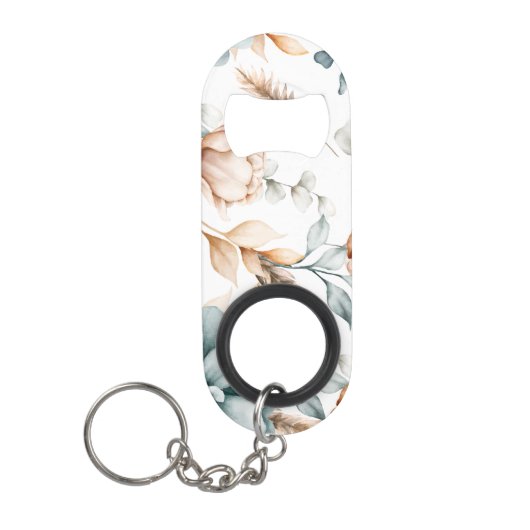 Prachtig bloemennaadloos patroon met  mini flessenopener (Voorkant)