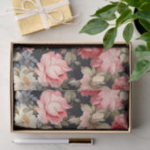 Prachtig bloemenpatroon op een donkere achtergrond tissuepapier (Geschenk)