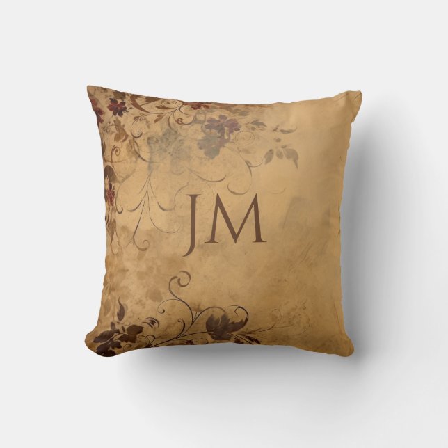 Prachtig bloemontwerp op  papier kussen (Voorkant)