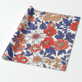 Prachtig  bloempatroon in kleine koninkrijken cadeaupapier