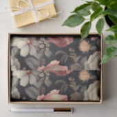 Prachtig bloempatroon op donkere achtergrond tissuepapier (Geschenk)