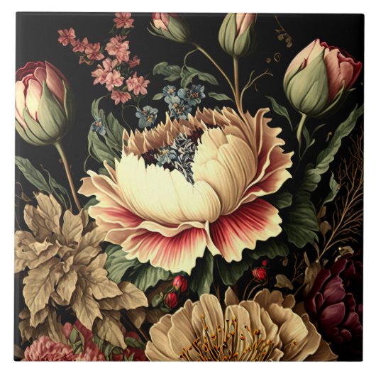 Prachtig bloemstuk tegeltje (Voorkant)