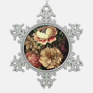 Prachtig  bloemstuk tin sneeuwvlok ornament