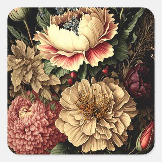 Prachtig  bloemstuk vierkante sticker (Voorkant)