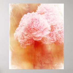 Prachtig Blushing Peony Bouquet Poster
