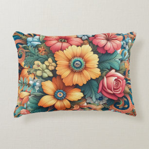 Prachtig boeket bloemen accent kussen