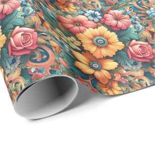 Prachtig boeket bloemen cadeaupapier