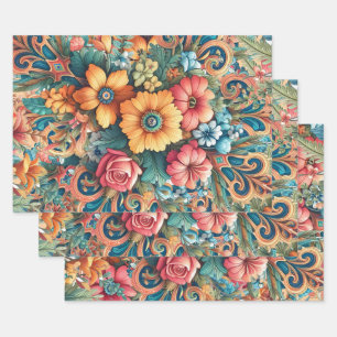 Prachtig boeket bloemen inpakpapier vel