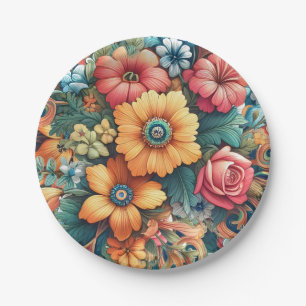 Prachtig boeket bloemen papieren bordje