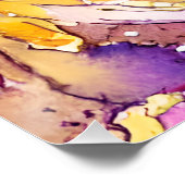 Prachtig Boho roze en gouden bloemmotief Perfect Poster (Hoek)