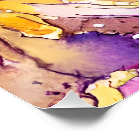 Prachtig Boho roze en gouden bloemmotief Perfect Poster (Hoek)