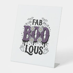 Prachtig Boo Halloween Vintage Geest Shirt Ontwerp Reclamebord Met Voetstuk