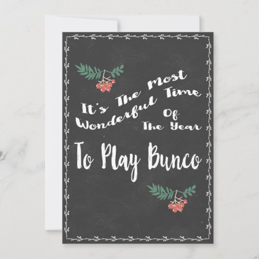 Prachtig Bunco kerstthema Kaart (Voorkant)