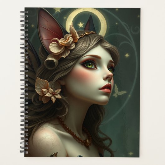 Prachtig Cat Fairy portret Planner (Voorkant)