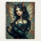 Prachtig Cat Fairy portret Planner (Voorkant)
