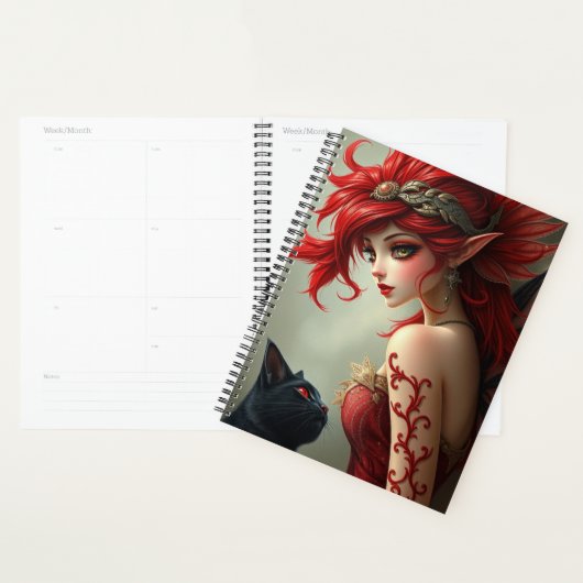Prachtig Cat Fairy portret Planner (Display)