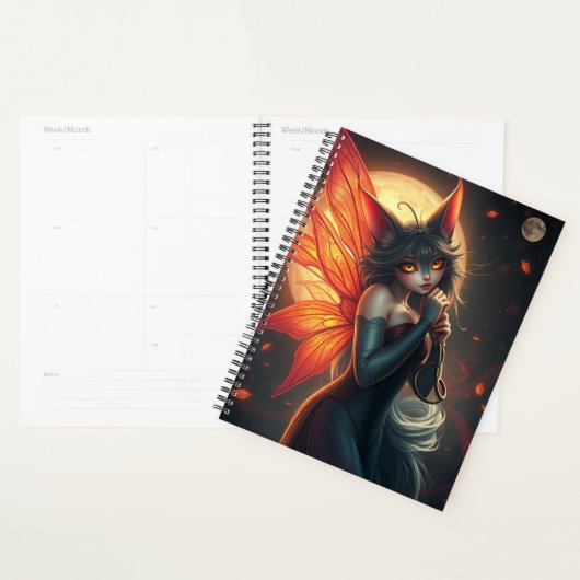 Prachtig Cat Fairy portret Planner (Display)