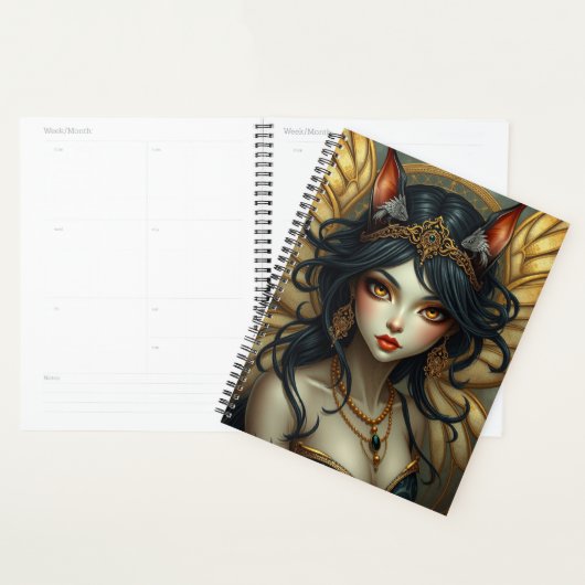 Prachtig Cat Fairy portret Planner (Display)