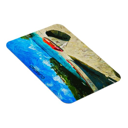 Prachtig Curacao tropisch eiland landschap Magneet (Rechterzijde)