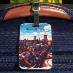 Prachtig Denver Colorado City Uitzicht Bagagelabel